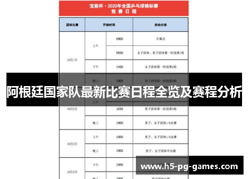 阿根廷国家队最新比赛日程全览及赛程分析