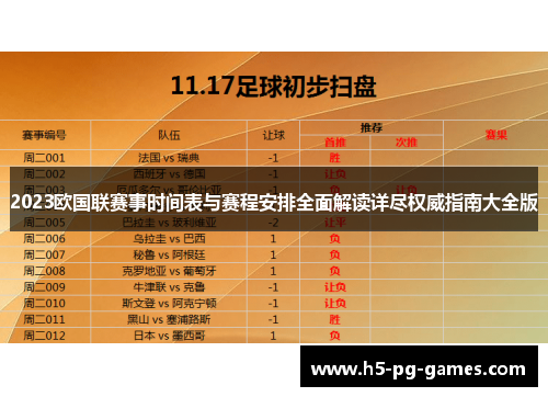 2023欧国联赛事时间表与赛程安排全面解读详尽权威指南大全版 2023欧国联赛事时间表与赛程安排全面解读详尽权威指南大全版